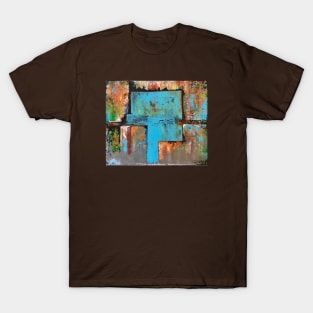 Rusty Window Original Art Print Painting T-Shirt